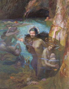 Gaston_Bussiere_-_Sea_Nymphs_at_a_Grotto,_1924
